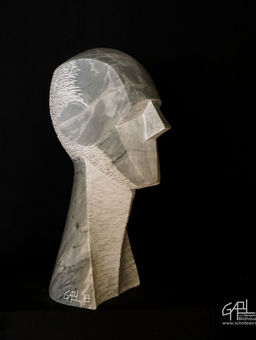 Stein Skulptur Kopf aus Marmor Gabl Benjamin Bildhauer